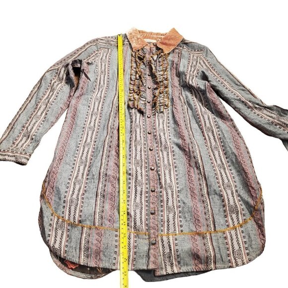 Soft Surroundings Womens Multicolor Embroidered Floral Blouse Shirt Size S - Picture 4 of 7